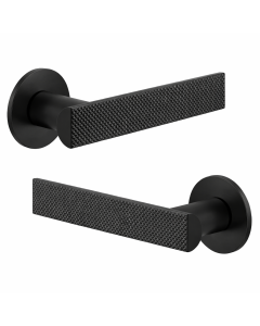 Blake Radiant Door Handle on 6mm Slim Round Rose – Timeless British Design Matt Black