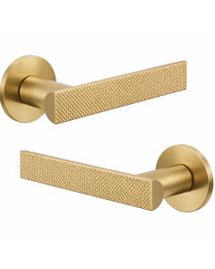 Blake Radiant Door Handle on 6mm Slim Round Rose – Timeless British Design Matt Satin Brass