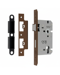 Din Euro Profiile Sashlock 60mm Backset 86mm Case - 72mm Centres - Square Matt Bronze DLS7260EPMBRZ Eurospec