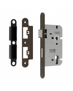 Din Euro Profiile Sashlock 60mm Backset 86mm Case - 72mm Centres - Radius Matt Bronze DLS7260EPMBRZ/R Eurospec