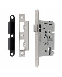Din Euro Profiile Escape Sashlock 60mm Backset 86mm Case - 72mm Centres - Square Polished Stainless Steel DLS7260ESCBSS Eurospec