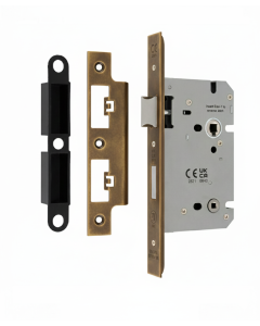 Din Bathroom Lock 60mm Backset 86mm Case - 5mm Follower - 78mm Centres - Square Antique Brass DLS7860WCAB Eurospec
