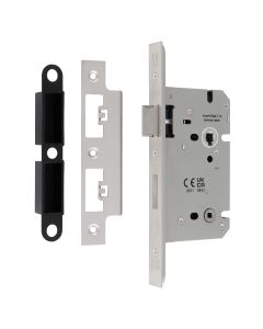 Eurospec DLS7860WCSSS Din Bathroom Lock 60mm - (78mm C/C) Satin Stainless Steel