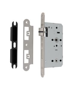 Din Mortice Bathroom Sash Lock Case 60 Backset 78mm Cent-to-Centre Satin Stainless Steel Radius By Eurospec DLX7860WCSSS/R