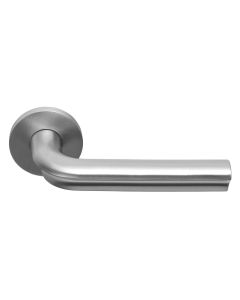 FORMANI ECLIPSE DR100-G solid sprung door handle on rose satin stainless steel