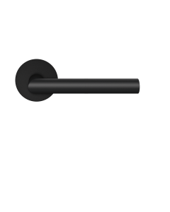 Karcher Design EPL28 Rhodos Door Handle on Round Plandesign rose in cosmos black,