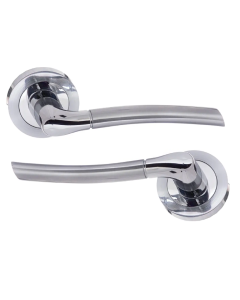 Eco Swell Aluminium Lever on Round Rose - Satin Chrome/Polished Chrome ECO10SCPC