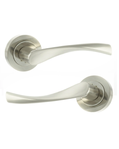 Eco Aqua Aluminium Lever on Round Rose - Satin Nickel/Polished Nickel ECO20SNNP