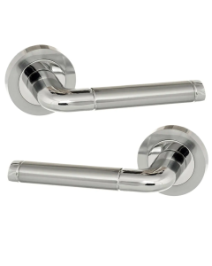 Eco Ocean Aluminium Lever on Round Rose - Satin Chrome/Polished Chrome ECO40SCPC