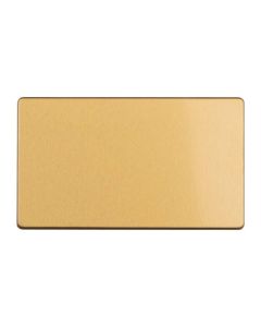 Eurolite Concealed 3mm 2 Gang Double Blank Plate - Satin Brass