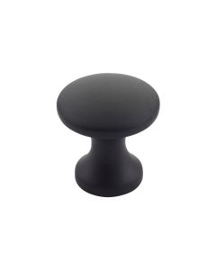 IRONZONE Elegance Cabinet Knob,24mm Diameter, 16mm Base, Matt Black