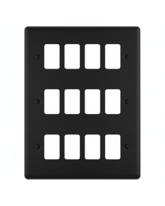 Eurolite En-G12Mbb 12 Gang Grid Plate Matt Black Enhance Range