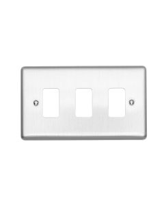 Eurolite En-G3Ss 3 Gang Grid Plate Enhance Satin
