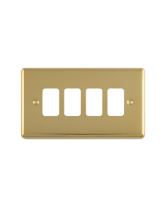 4 Gang Grid Plate Enhance Polished Brass Polished Brass EN-G4PB Eurolite EN-G4PB