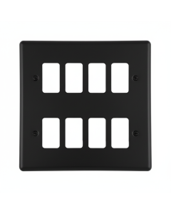 Eurolite En-G8Mbb 8 Gang Grid Plate Matt Black Enhance Range