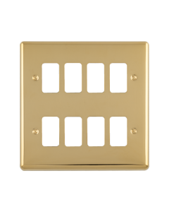 8 Gang Grid Plate Enhance Polished Brass Polished Brass EN-G8PB Eurolite EN-G8PB