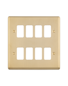 8 Gang Grid Plate Enhance Satin Brass Satin Brass EN-G8SB Eurolite EN-G8SB
