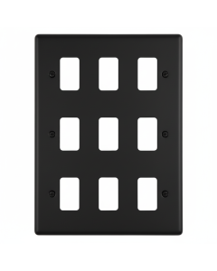 Eurolite En-G9Mbb 9 Gang Grid Plate Matt Black Enhance Range