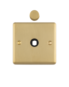 1 Gang Dimmer Plate With Knobs Satin Brass Enhance Range Satin Brass EN1DIMSB Eurolite EN1DIMSB