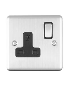 Eurolite Enhance Decorative 1 Gang Socket - Satin Stainless