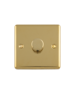 1 Gang 400W/Led 2Way Dimmer Switch Polished Brass Enhance Range Polished Brass EN1DLEDPB Eurolite EN1DLEDPB