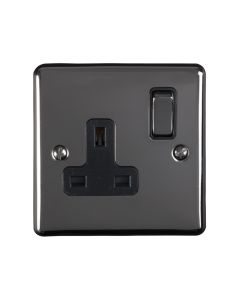 Eurolite En1Sobnb 1 Gang 13Amp Dp Switched Socket Black Nickel Enhance Range Black Trim