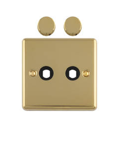2 Gang Dimmer Plate With Knobs Polished Brass Enhance Range Polished Brass EN2DIMPB Eurolite EN2DIMPB