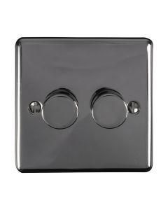 Eurolite En2Dledbn 2 Gang 400W/Led 2Way Dimmer Switch Black Nickel Enhance Range