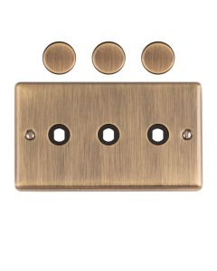 3 Gang Dimmer Switch Plate Antique Brass Enhance Range Antique Brass EN3DIMABB Eurolite EN3DIMABB