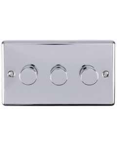 Eurolite Enhance Decorative 3 Gang Dimmer - Polished Chrome