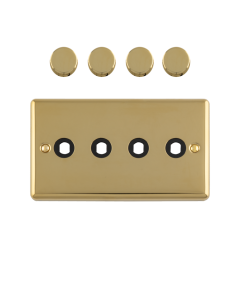 4 Gang Dimmer Plate With Knobs Polished Brass Enhance Range Polished Brass EN4DIMPB Eurolite EN4DIMPB