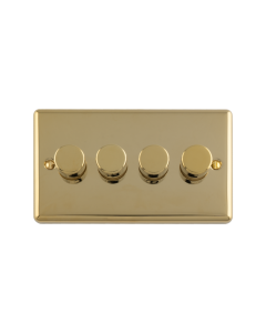 4 Gang 400W/Led 2Way Dimmer Switch Polished Brass Enhance Range Polished Brass EN4DLEDPB Eurolite EN4DLEDPB