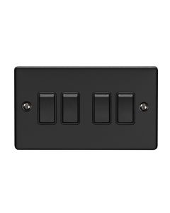 Eurolite En4Swmbb 4 Gang 10Amp 2Way Switch Matt Black Enhance Range Black Trim