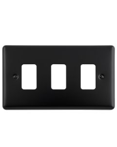 Eurolite En-G3Mbb 3 Gang Grid Plate Matt Black Enhance Range