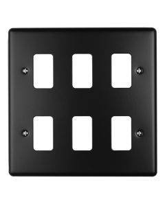Eurolite En-G6Mbb 6 Gang Grid Plate Matt Black Enhance Range