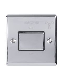 Eurolite Enfswpcb 6Amp Fan Isolator Switch Polished Chrome Enhance Range Black Trim