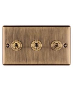 Eurolite Ent3Swabb 3 Gang Toggle Switch Antique Enhance Range