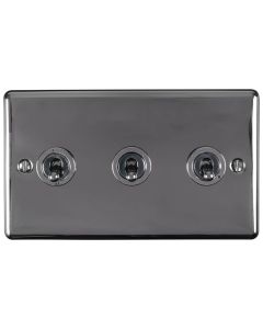 Eurolite Ent3Swbn 3 Gang 10Amp 2Way Toggle Switch Black Nickel Enhance Range