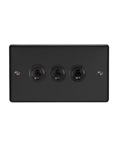 Eurolite Ent3Swmbb 3 Gang Toggle Switch Matt Black Enhance Range
