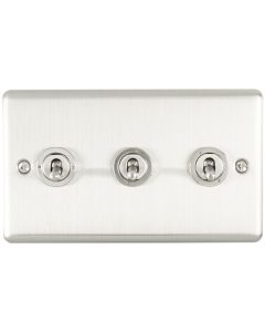 Eurolite Ent3Swss 3 Gang 10Amp 2Way Switch Satin Enhance Range