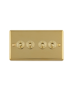 4 Gang 20Amp 2Way Switch Polished Brass Enhance Range Polished Brass ENT4SWPB Eurolite ENT4SWPB