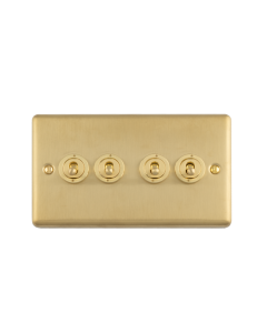4 Gang 20Amp 2Way Switch Satin Brass Enhance Range Satin Brass ENT4SWSB Eurolite ENT4SWSB