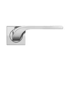 Karcher Design ER87Q Las Vegas Door Handle on Square shaped rose in polished stainless steel,
