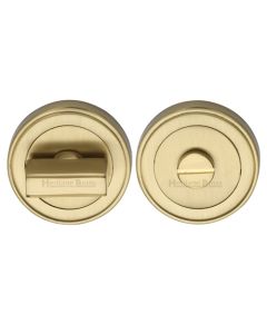 Heritage Brass ERD7030-SB Round Turn & Release Cylinder Escutcheon with stepped edge Satin Brass finish