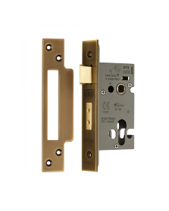 Eurospec Easi - T Euro Profile Security Sashlock 44mm Backset 64mm Case Antique Brass