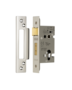 Eurospec Easi - T Euro Profile Security Sashlock 44mm Backset 64mm Case Polished Stainless Steel