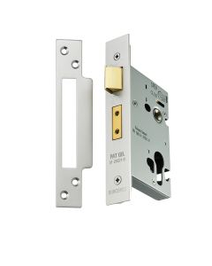 Eurospec Easi - T Euro Profile Security Sashlock 57mm Backset 76mm Case Polished Stainless Steel