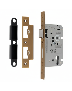 Din Euro Profiile Escape Sashlock 60mm Backset 86mm Case - 72mm Centres - Square Antique Brass DLS7260ESCAB Eurospec