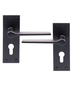 Carlisle Brass EUL021YMB Velino Lever On Backplate - Euro 47.5mm Matt Black