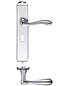 Fulton & Bray FB031CP Arundel Lever Lock (57mm c/c) Furniture - Long Plate 245 x 42mm Polished Chrome